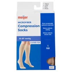 Meijer Microfiber Compression Socks, Beige, Large