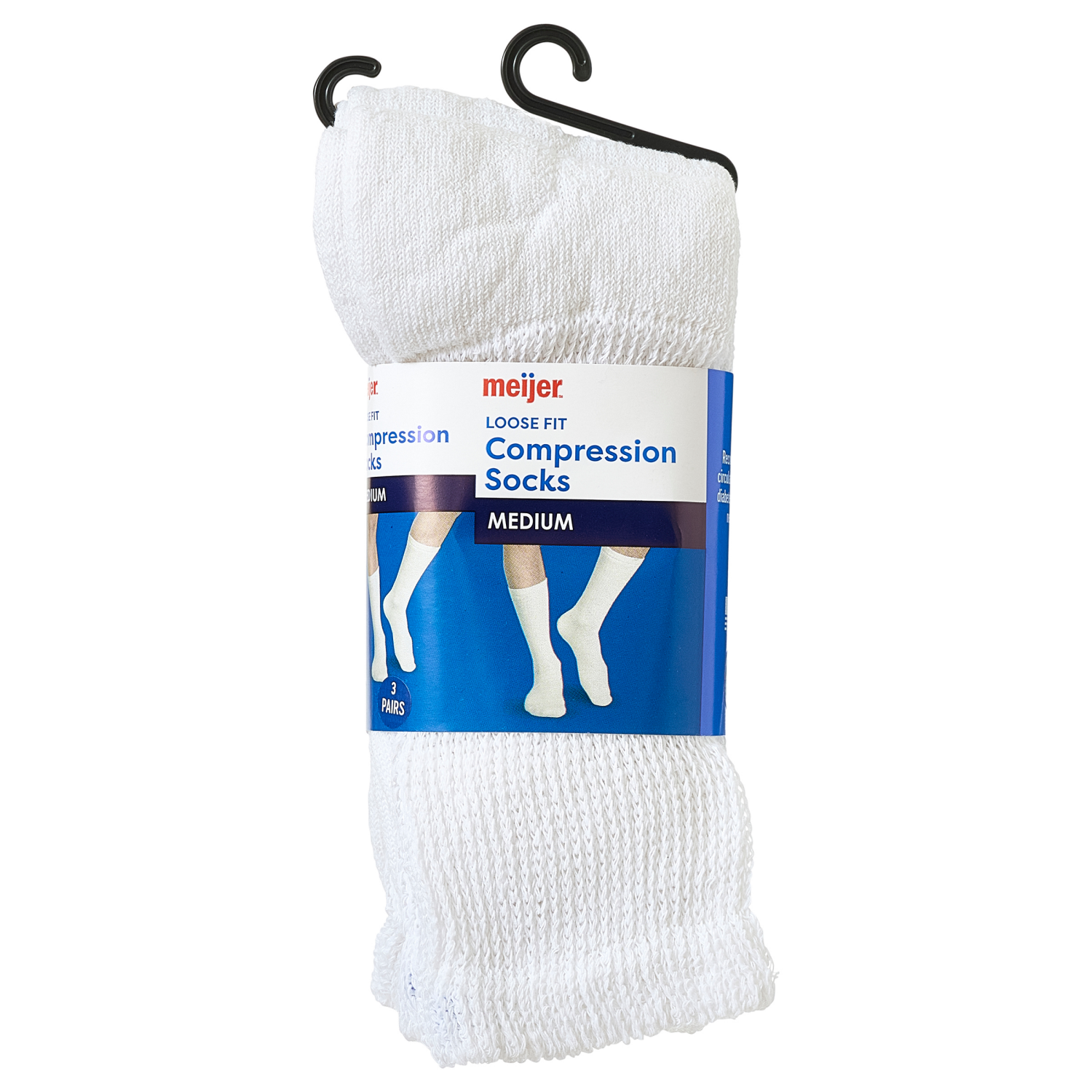 slide 1 of 3, Diabetic Loosefit Crew Socks, Medium, 3 Pr, m/3 pair