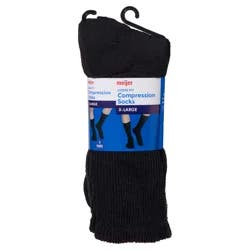 Loose Fit Compression Socks, Black, Xl, 3 Pr