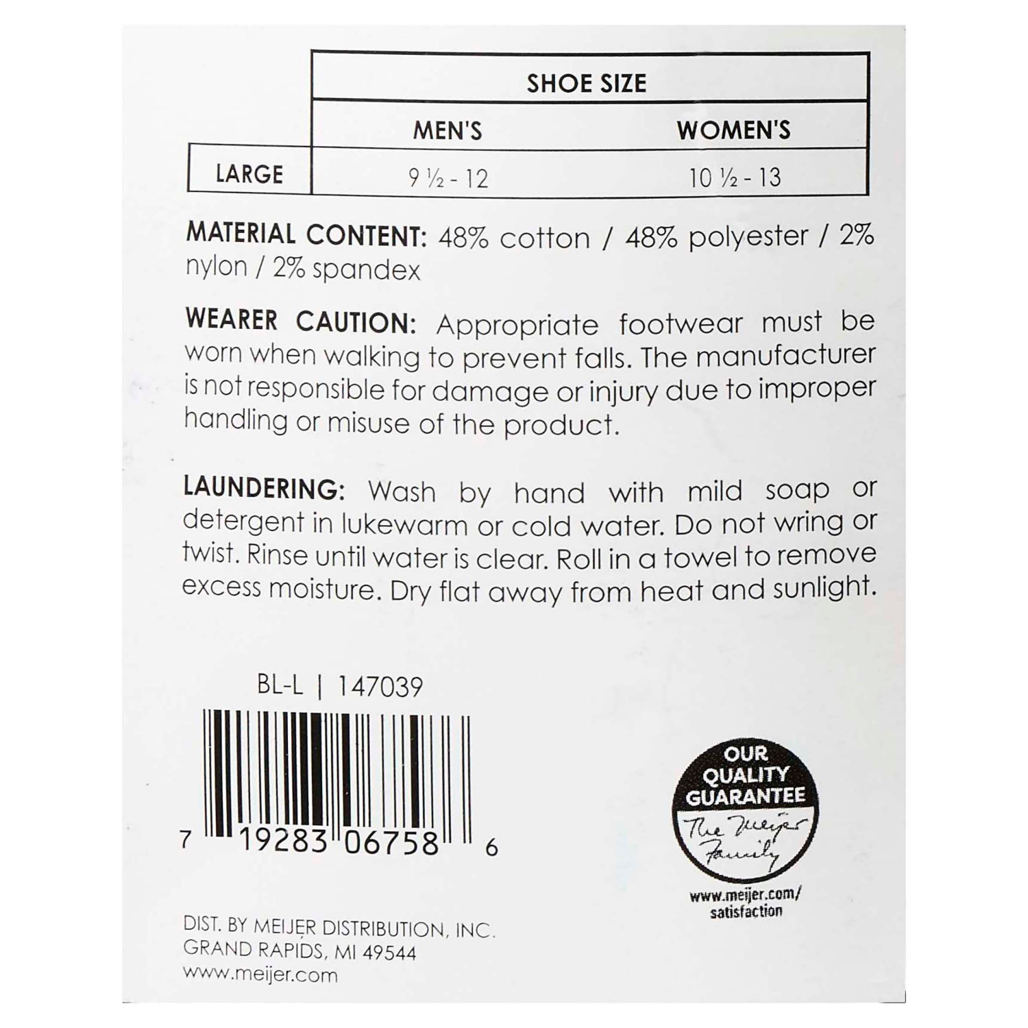 slide 3 of 3, Meijer Loose Fit Compression Socks, Black, Large, 3 Pr, l/3 pair