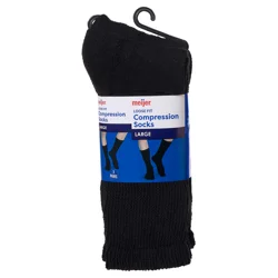 Meijer Loose Fit Compression Socks, Black, Large, 3 Pr