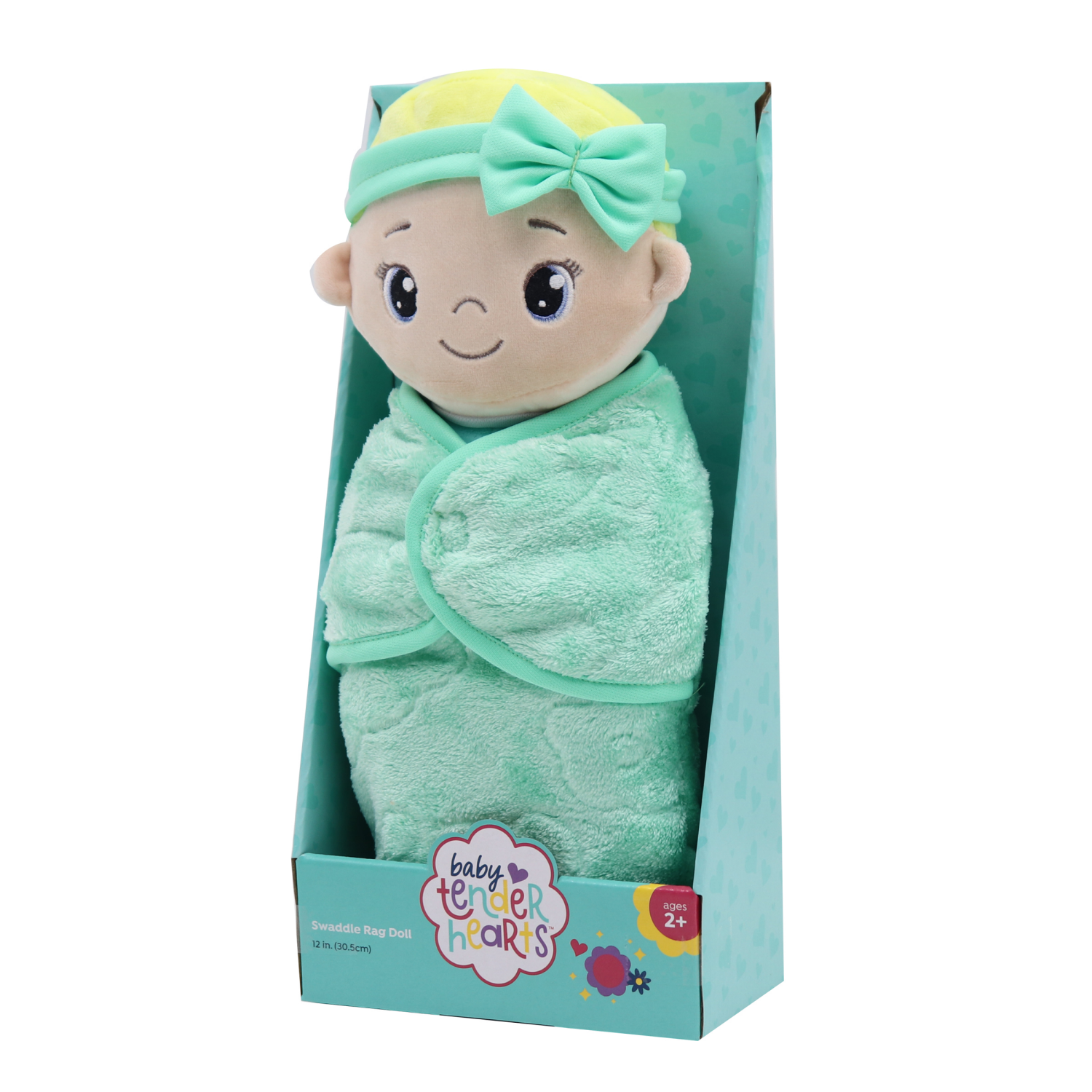 slide 4 of 6, Baby Tender Hearts Swaddle Baby, 6 inx12.5 in