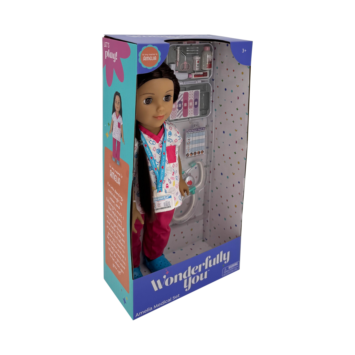 slide 6 of 8, Wonderfully You Amelia Medical Set, 18" Doll and Accessories Set, 18 in