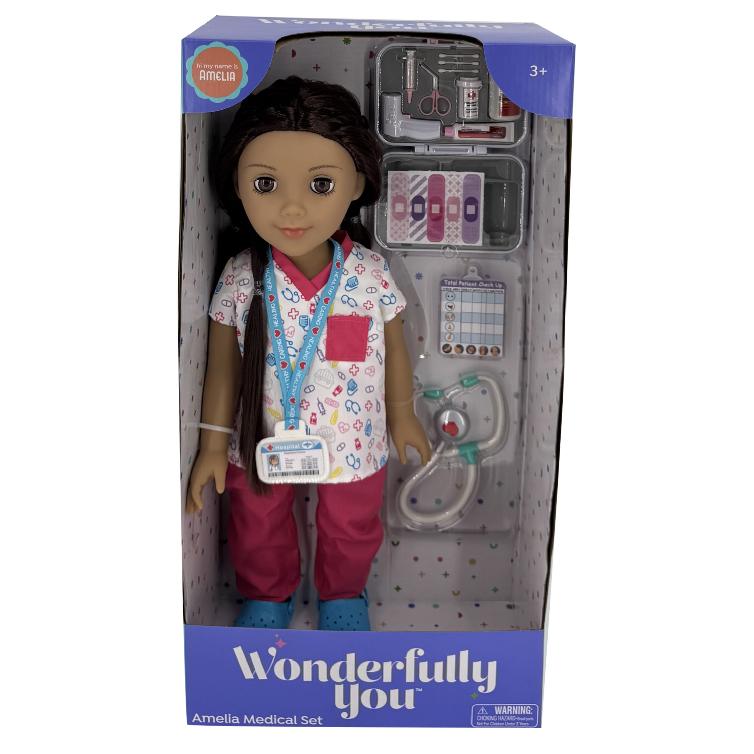 slide 1 of 8, Wonderfully You Amelia Medical Set, 18" Doll and Accessories Set, 18 in