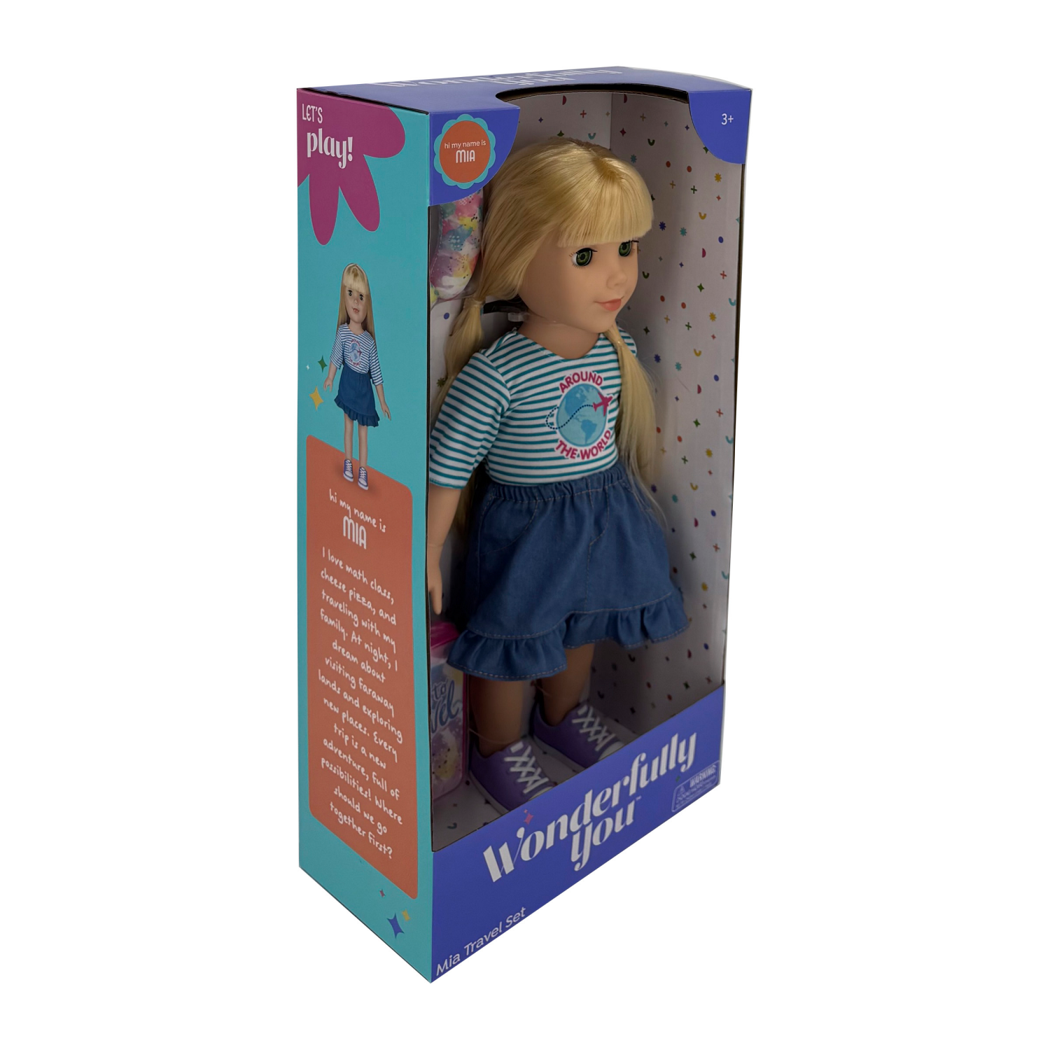 slide 6 of 8, Wonderfully You Mia Travel Set, 18" Doll and Accessories Set, 18 in