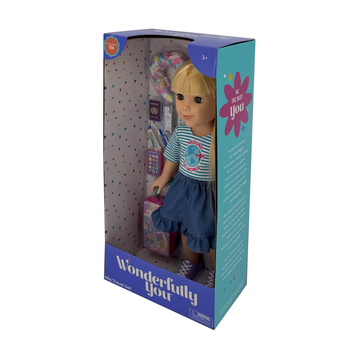 slide 7 of 8, Wonderfully You Mia Travel Set, 18" Doll and Accessories Set, 18 in