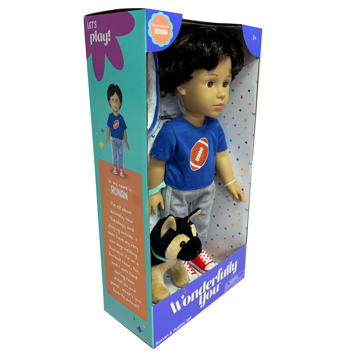 slide 5 of 7, Wonderfully You Ronan and Puppy Set, 18" Doll and Accessories Set, 18 in