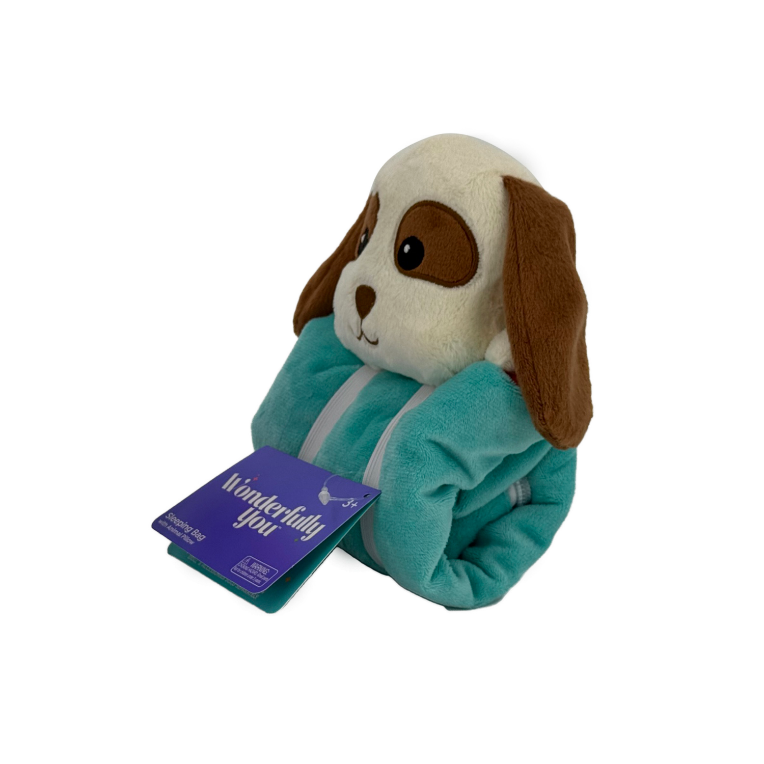 slide 7 of 8, Wonderfully You 18" Doll Sleeping Bag with Animal Pillow, Puppy, 18 in