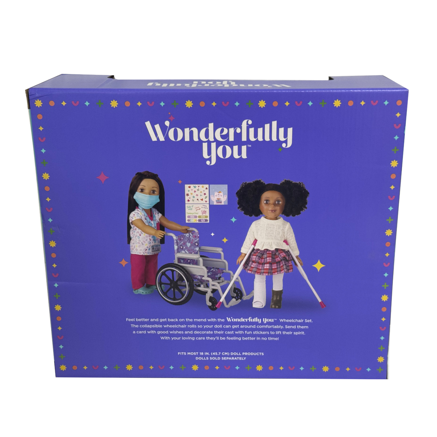 slide 2 of 8, Wonderfully You 18" Doll Wheelchair Set, 18 in