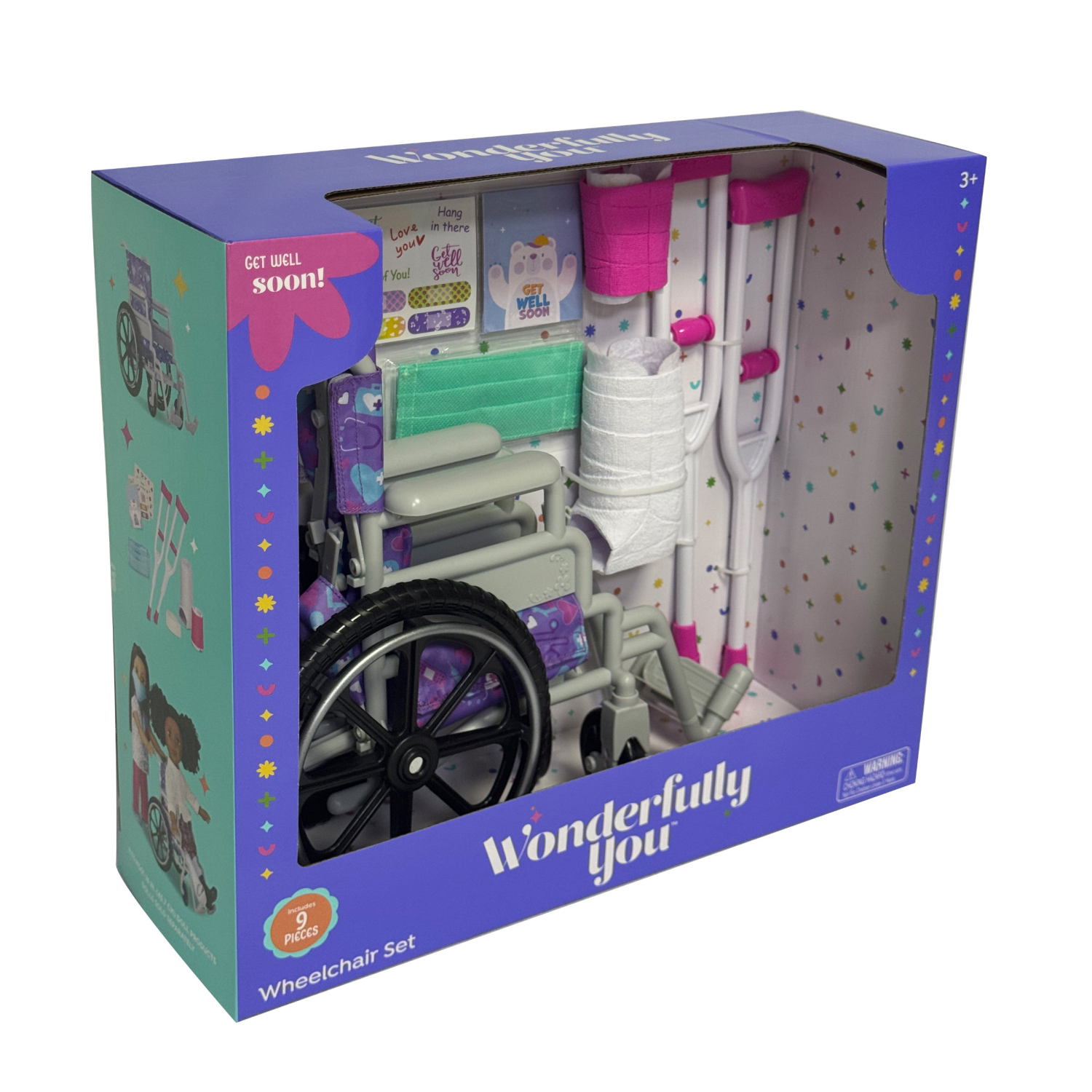 slide 6 of 8, Wonderfully You 18" Doll Wheelchair Set, 18 in