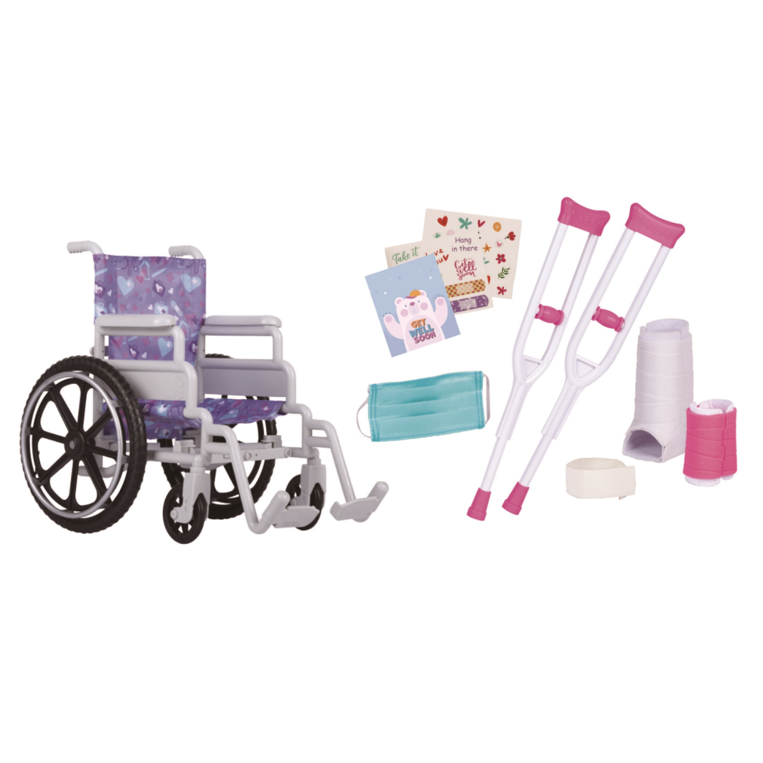 slide 8 of 8, Wonderfully You 18" Doll Wheelchair Set, 18 in