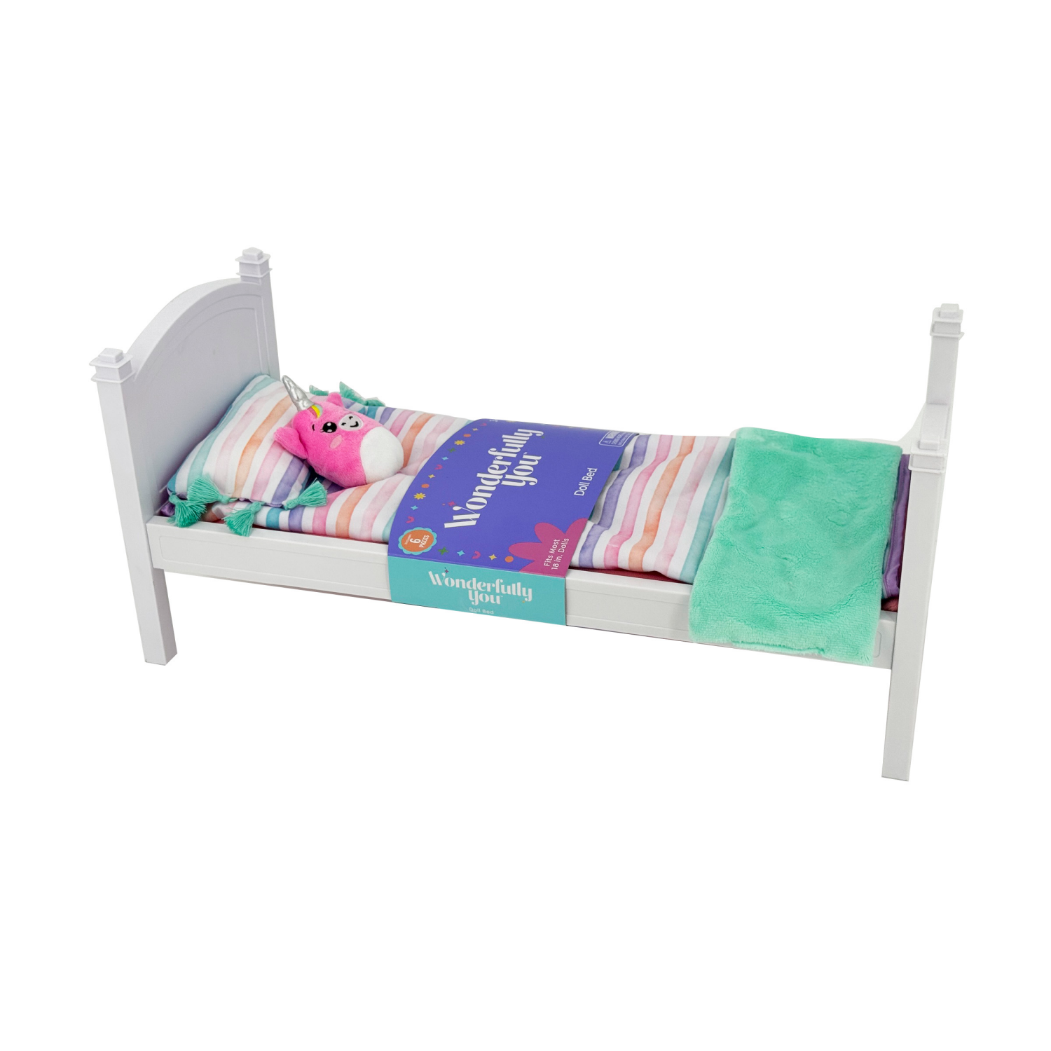 slide 4 of 8, Wonderfully You 18" Doll Bed, 18 in