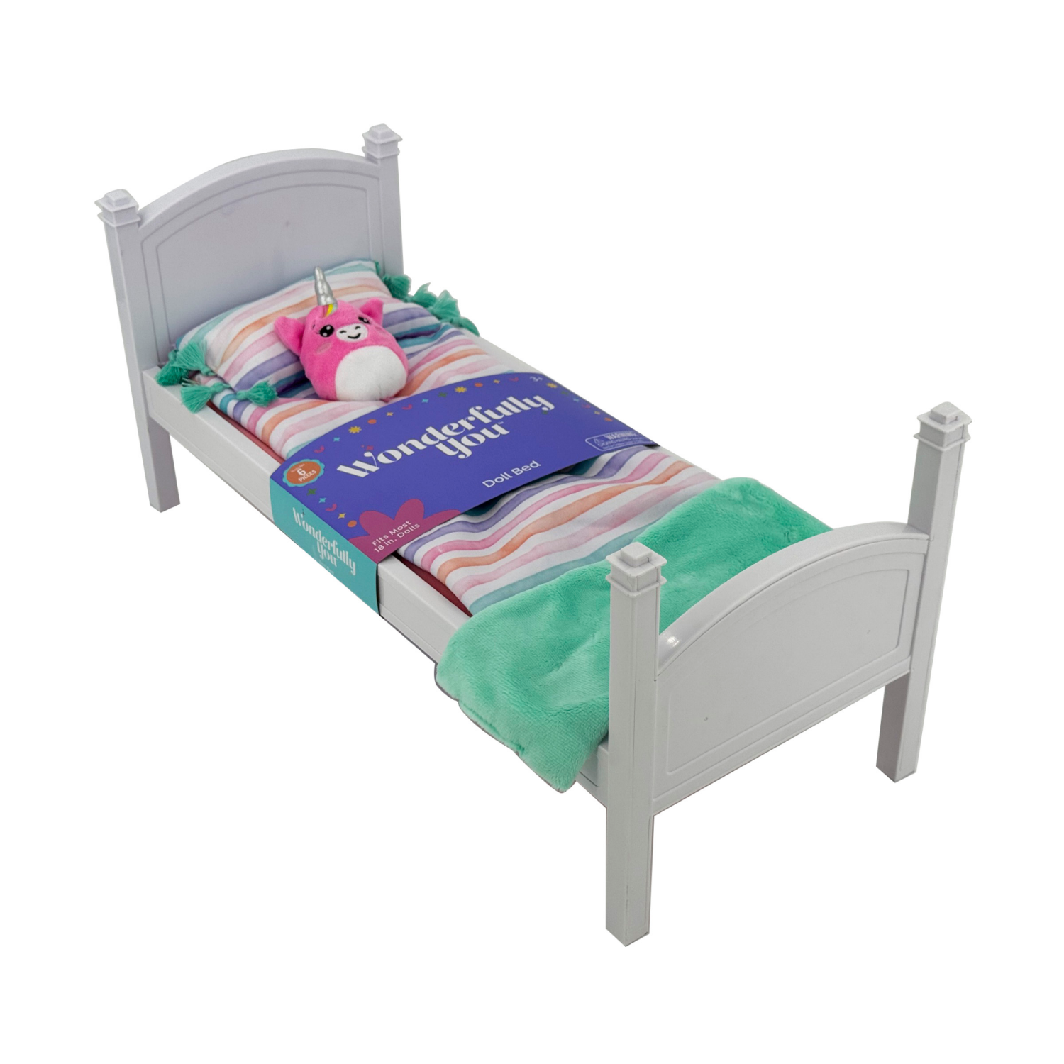 slide 6 of 8, Wonderfully You 18" Doll Bed, 18 in