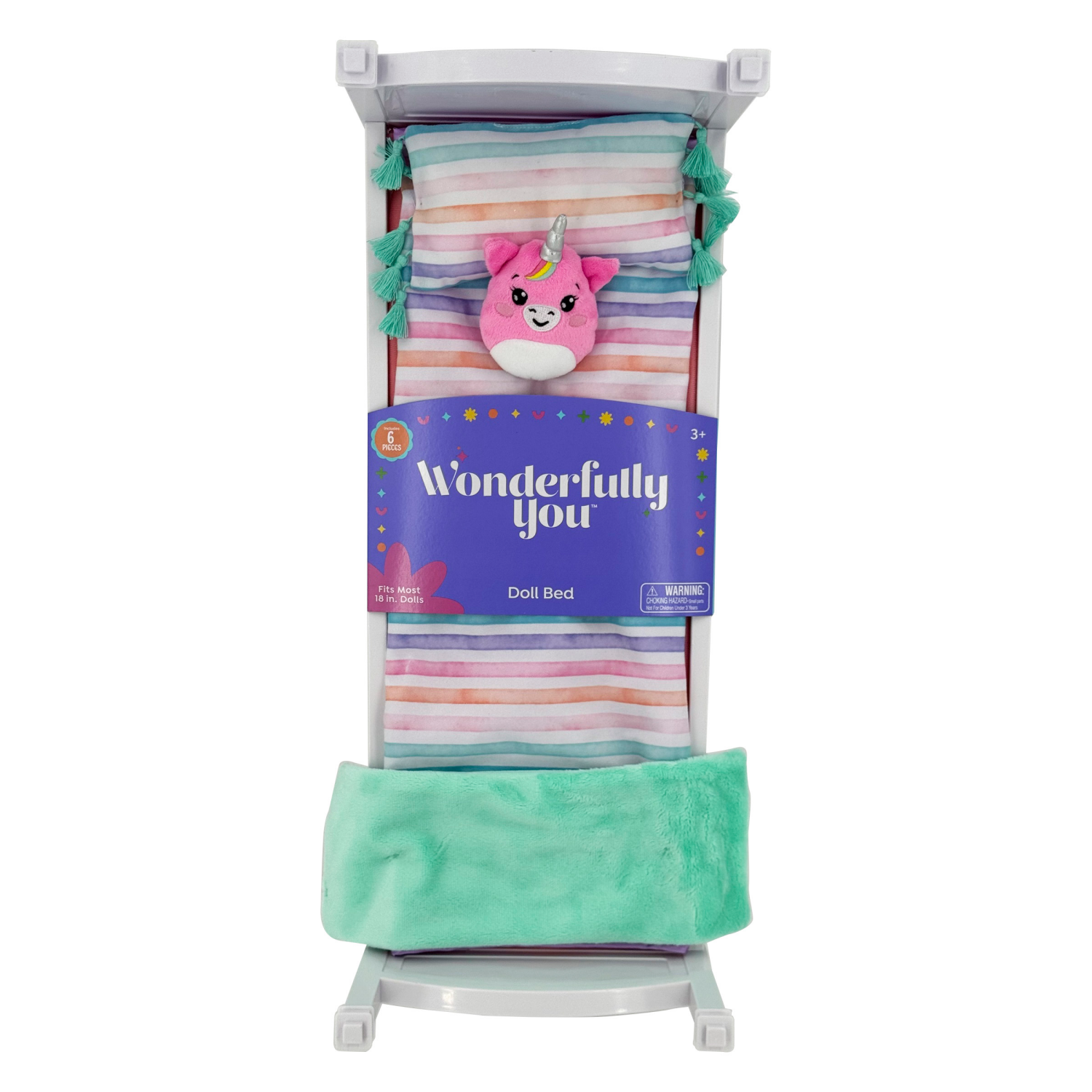 slide 1 of 8, Wonderfully You 18" Doll Bed, 18 in