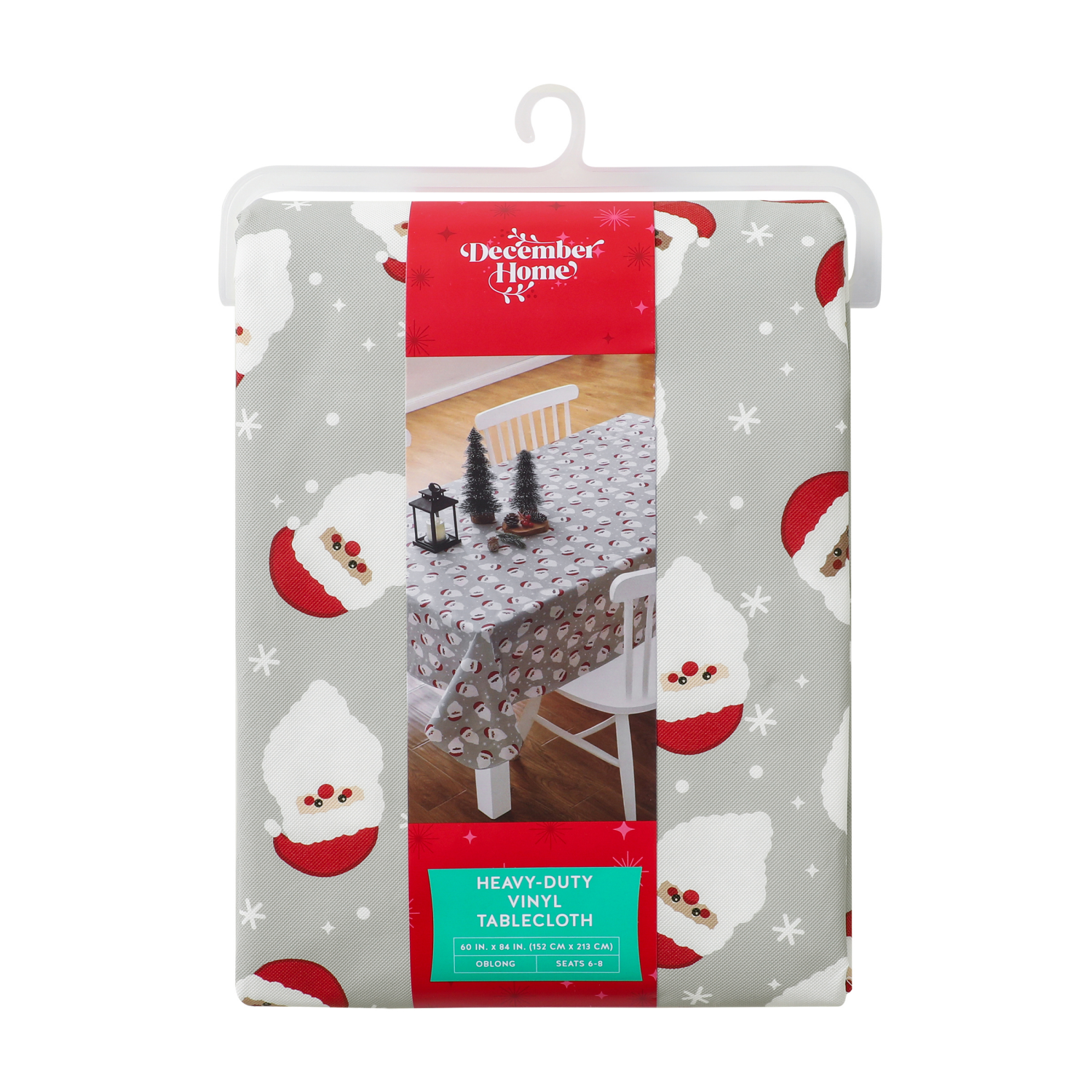 slide 4 of 4, December Home Dh Holiday Santa Peva Tablecloth, 60 In X 84 In, 60 x 84 