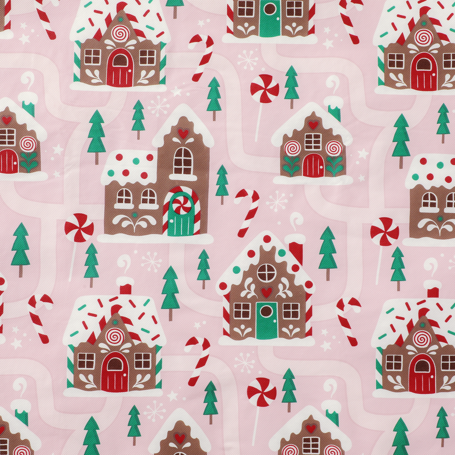 slide 3 of 4, December Home DH Holiday Gingerbd Lane Peva Tablecloth, 60 in x 84 in, 60 x 84 