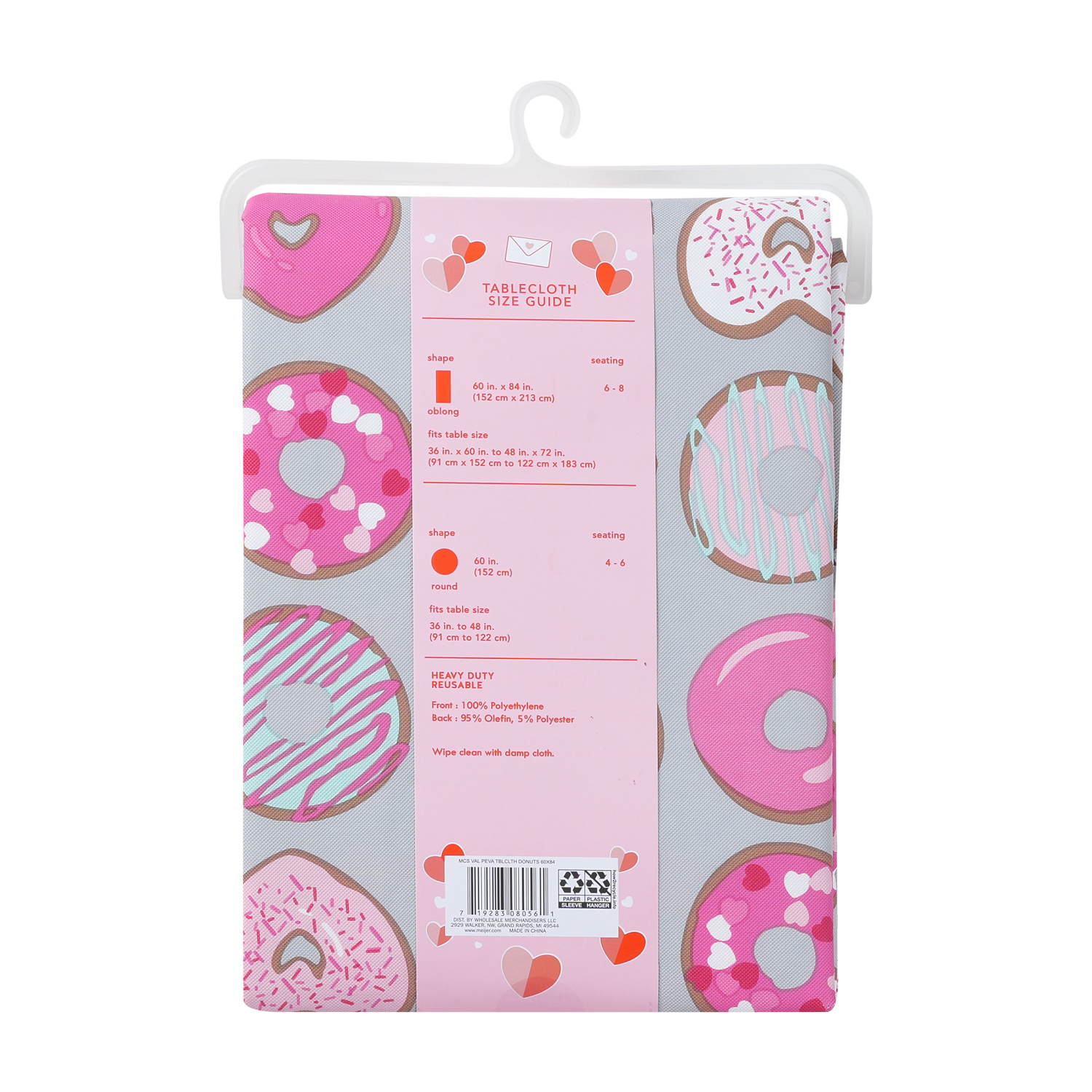 slide 3 of 4, Meijer Corporate Seasonal Mcs Val Donuts Peva Tablecloth, 60 In X 84 In, 60 x 84 