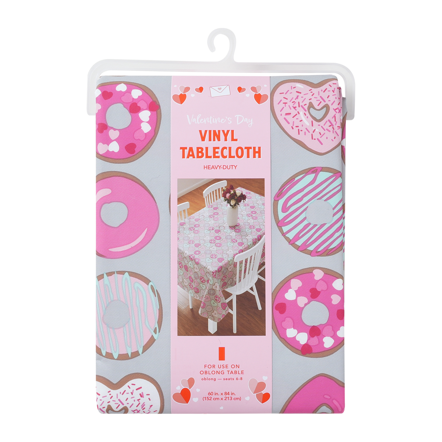 slide 2 of 4, Meijer Corporate Seasonal Mcs Val Donuts Peva Tablecloth, 60 In X 84 In, 60 x 84 