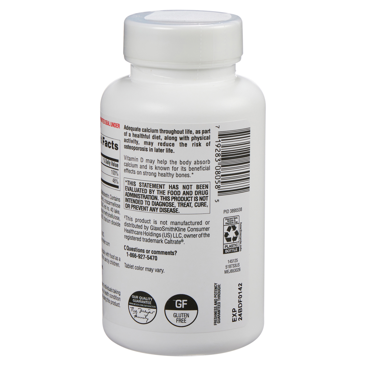 slide 3 of 3, Meijer Calcium + D, 120 ct