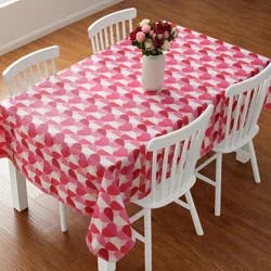 Meijer Corporate Seasonal Mcs Val Geo Hearts Peva Tablecloth, 60 In X 84 In