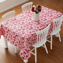 Meijer Corporate Seasonal Mcs Val Heart Pops Peva Tablecloth, 60 In X 84 In