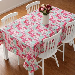 Meijer Corporate Seasonal Mcs Val Love Letters Peva Tablecloth, 60 In X 84 In