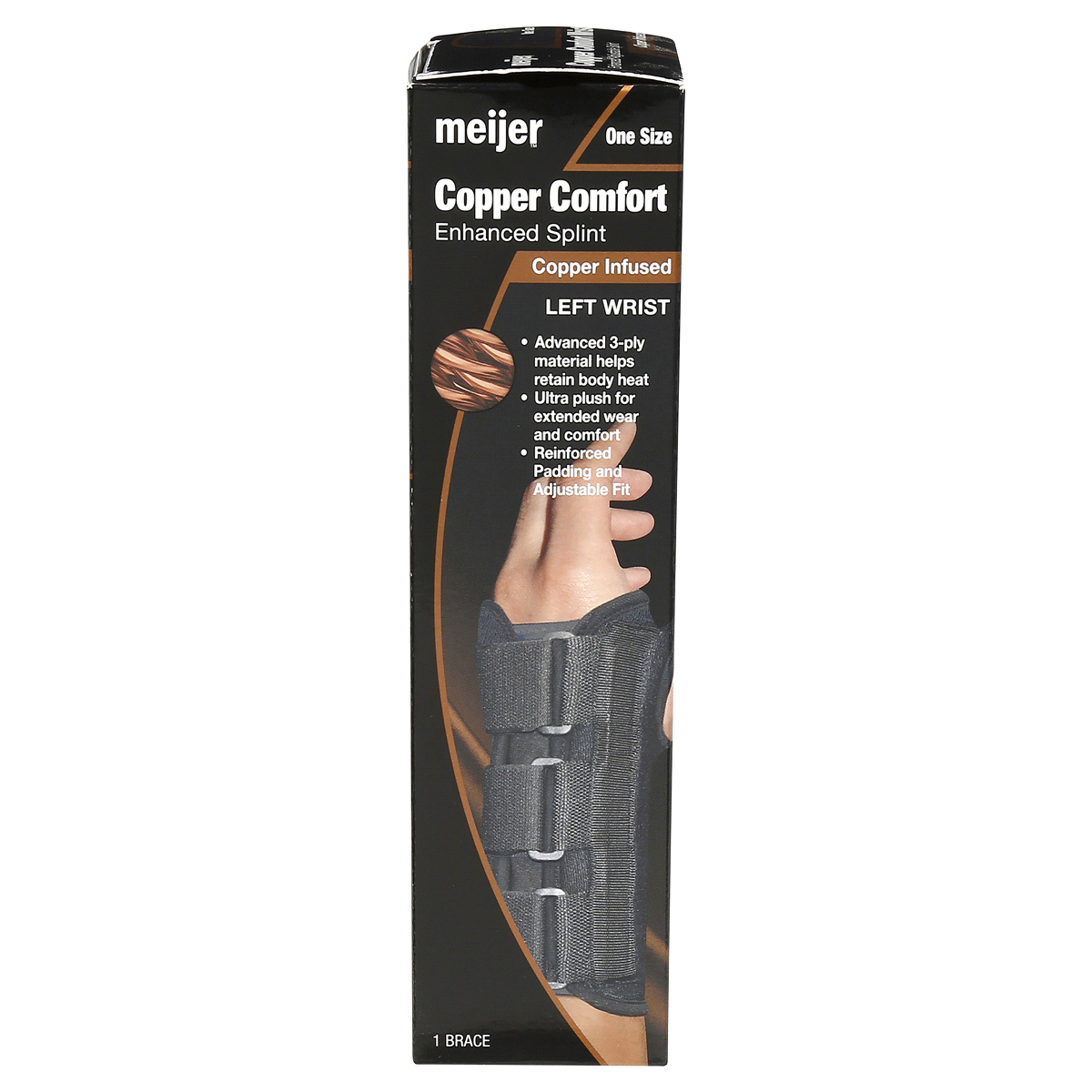 slide 4 of 7, Meijer Copper Comfort Wrist Splint, Left Wrist, 1 ct