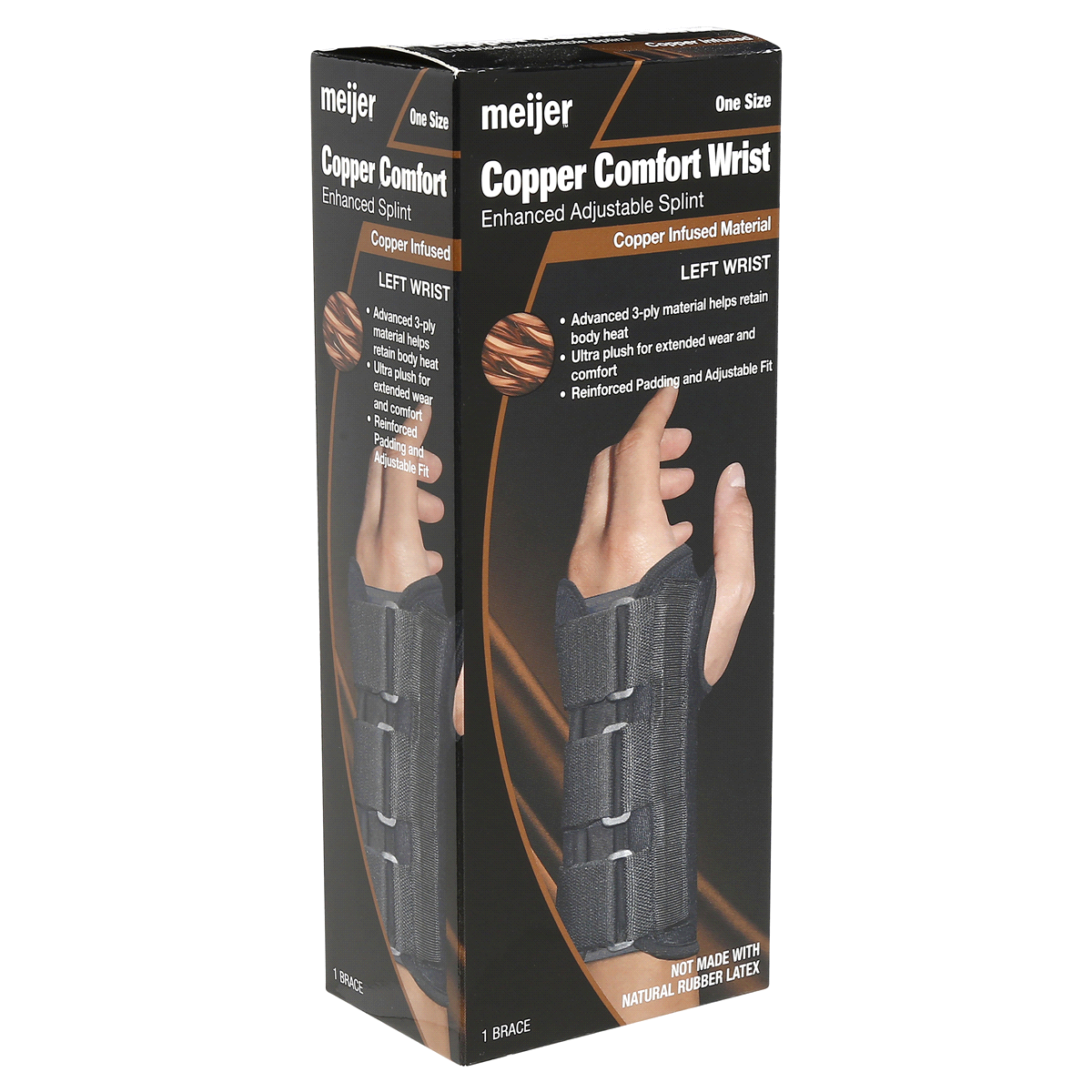 slide 5 of 7, Meijer Copper Comfort Wrist Splint, Left Wrist, 1 ct