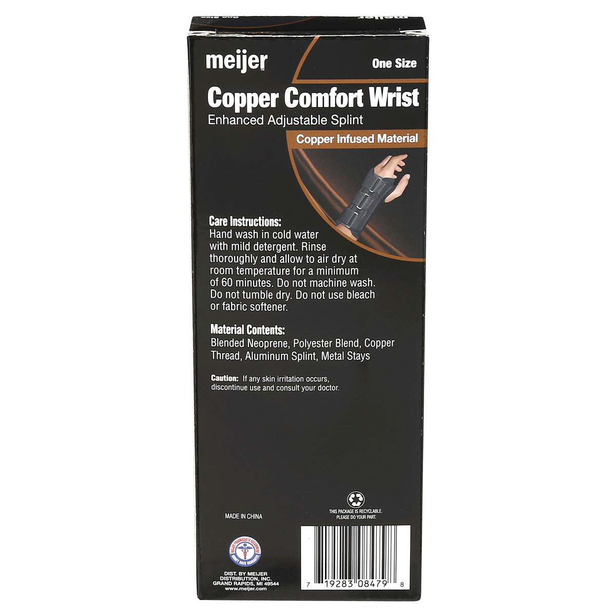 slide 6 of 7, Meijer Copper Comfort Wrist Splint, Left Wrist, 1 ct