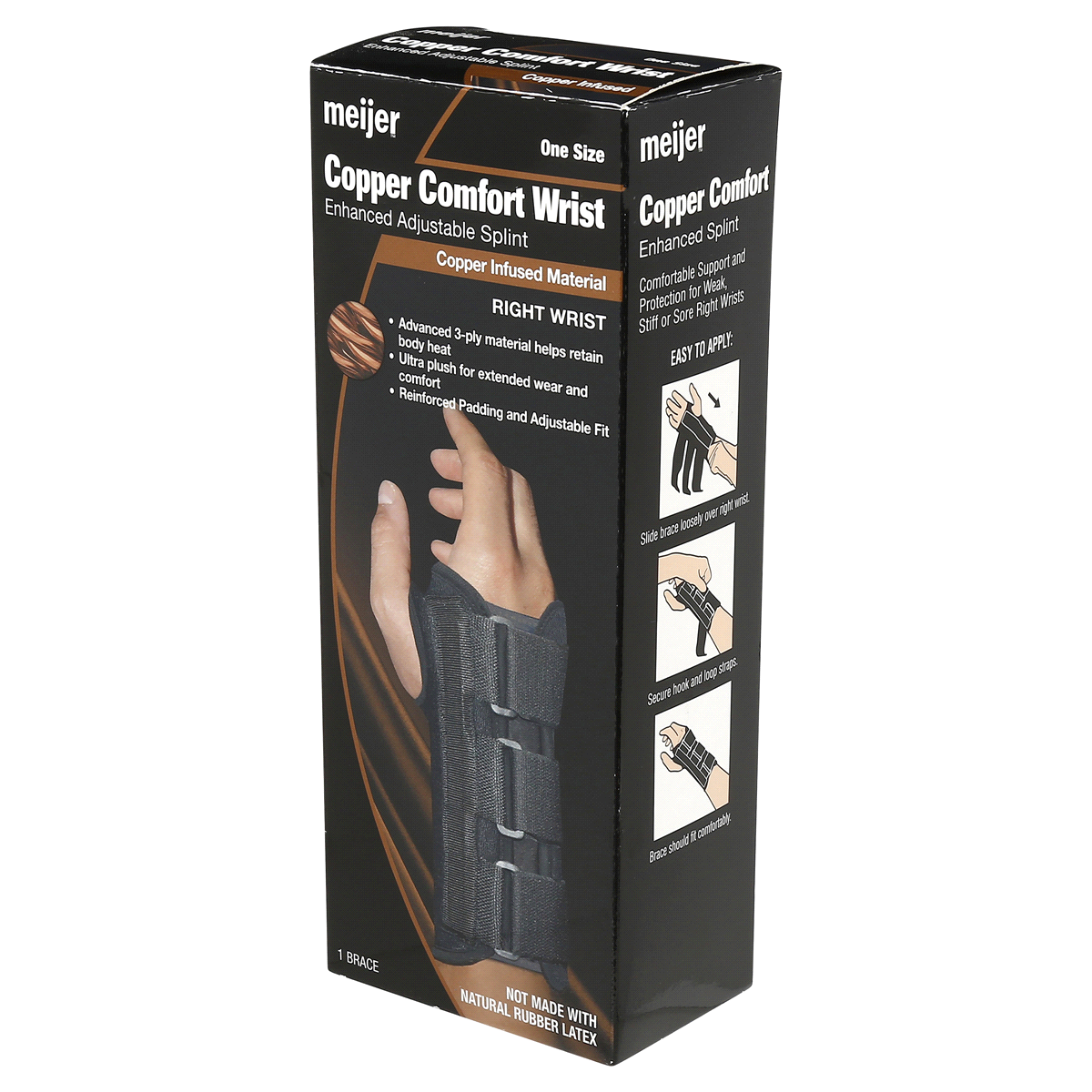 slide 7 of 7, Meijer Copper Comfort Wrist Splint, Right Wrist, 1 ct