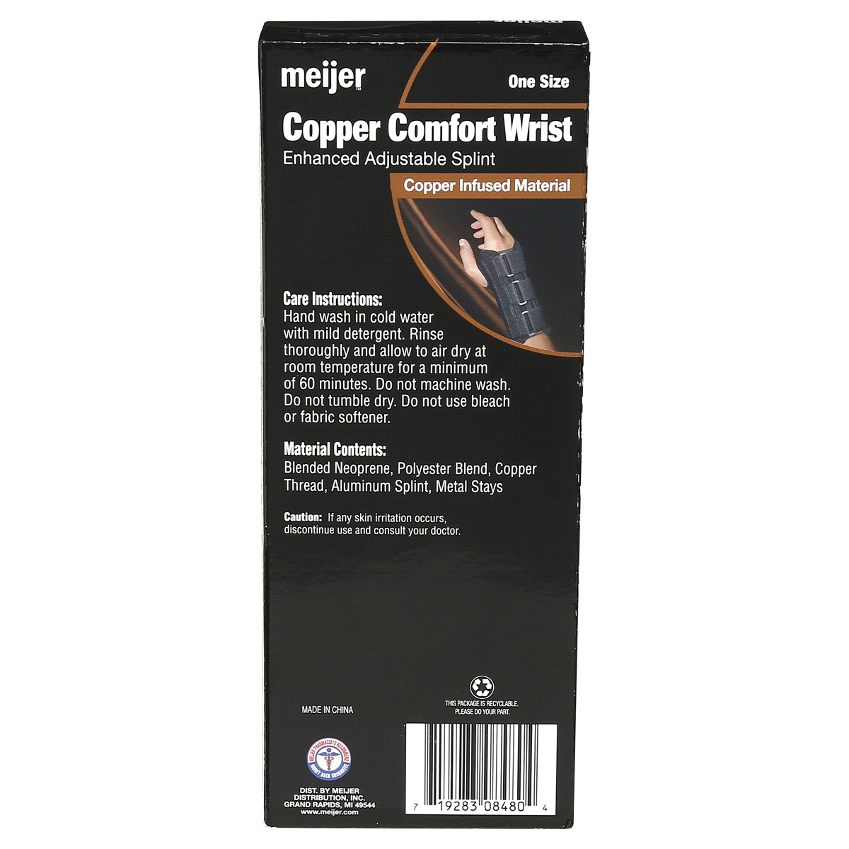 slide 5 of 7, Meijer Copper Comfort Wrist Splint, Right Wrist, 1 ct