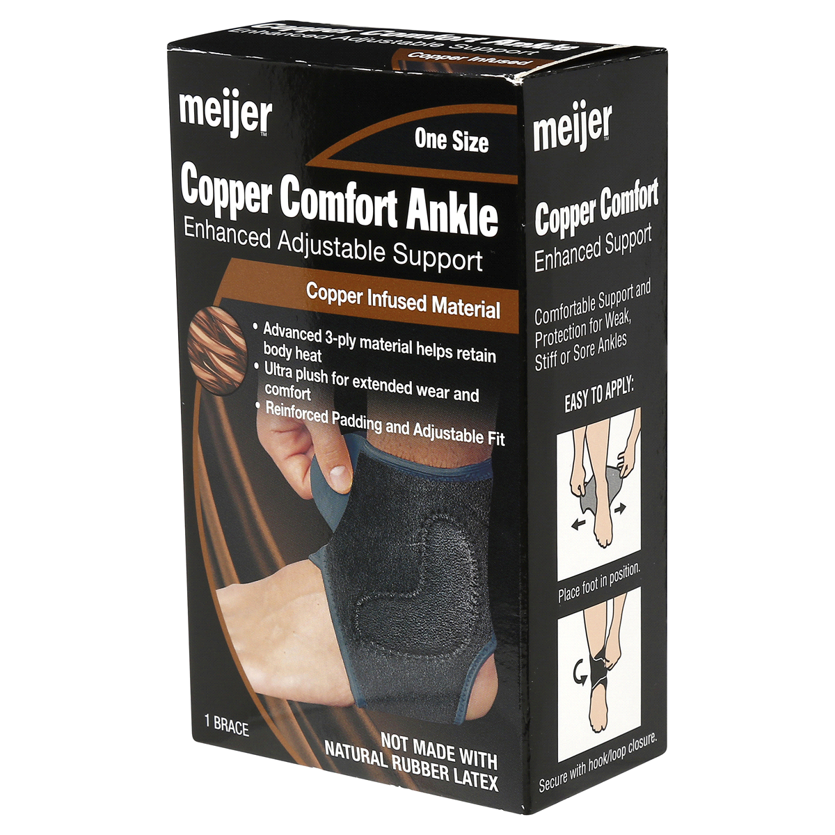 slide 4 of 7, Meijer Copper Comfort Ankle Support, 1 ct