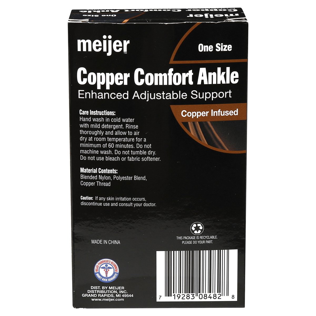 slide 2 of 7, Meijer Copper Comfort Ankle Support, 1 ct