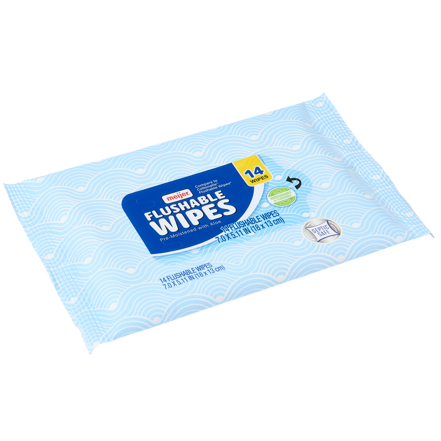 slide 4 of 5, Meijer Travel Trial Flushable Wipes, 1 ct