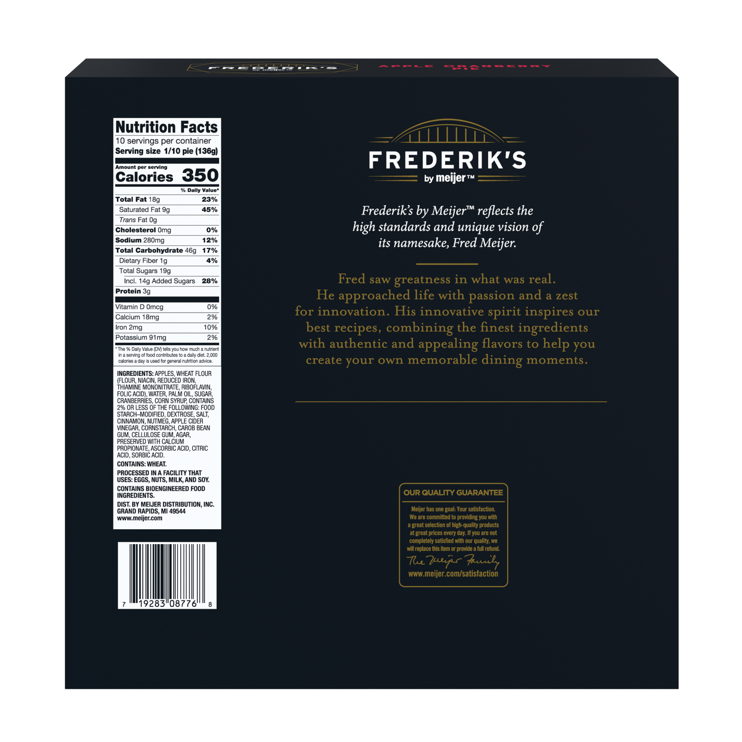 slide 2 of 7, Frederik's By Meijer Frederik's by Meijer 10" Apple Cranberry Twisted Lattice Pie, 48 oz