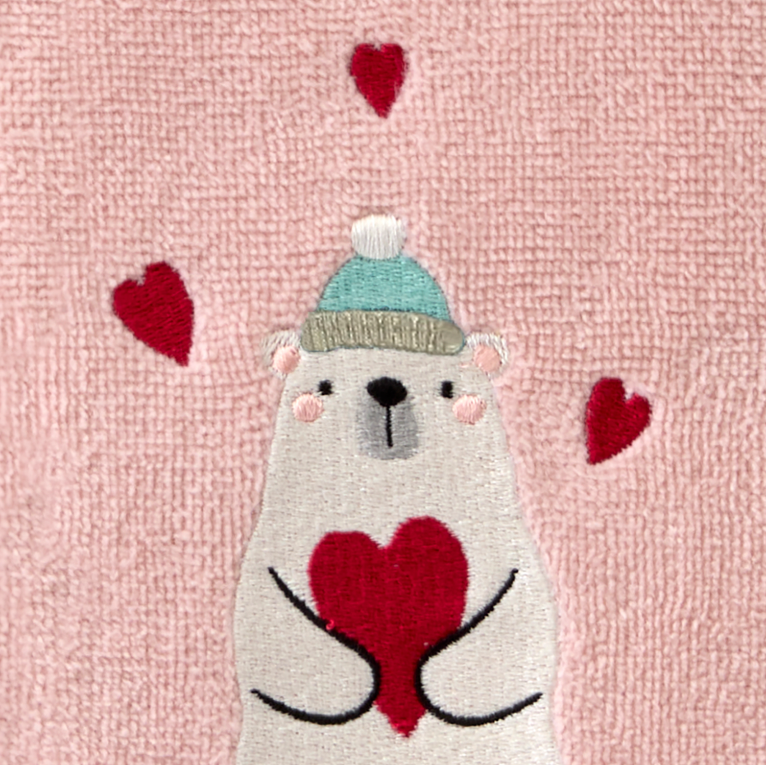 slide 2 of 3, December Home December Home Polar Bear 2 Pc Hand Towel Set 16 in x 25 in, Pink, 2 ct