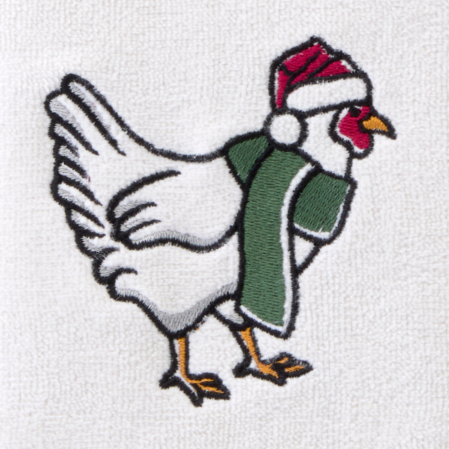 slide 4 of 4, December Home Holiday Chicken 2 Pc Hand Towel Set, 16 in x 25 in, Green, 2 ct