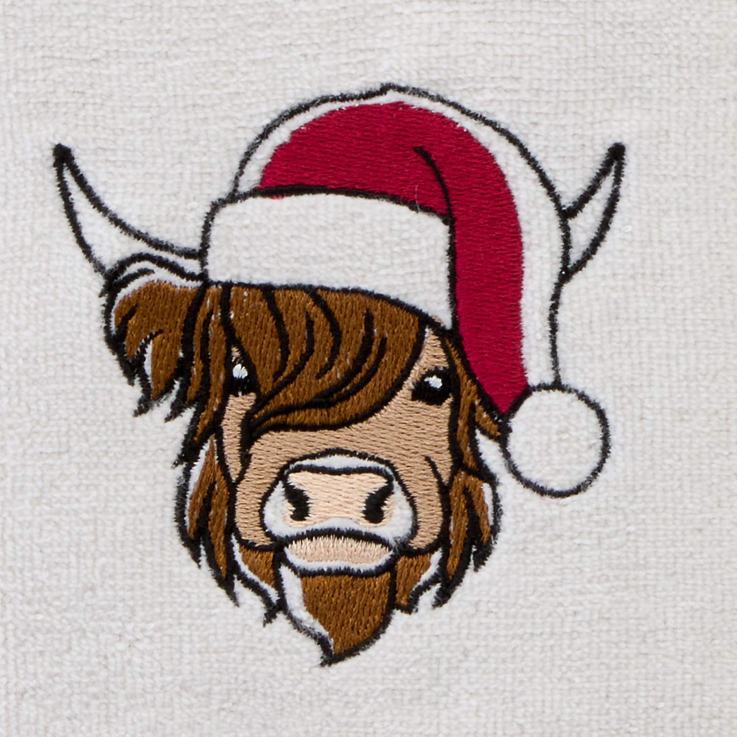 slide 4 of 4, December Home Holiday Highland Cow 2 Pc Hand Towel Set, 16 in x 25 in, Red, 2 ct