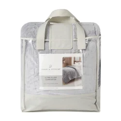 ROOM & RETREAT RR GREY WINDOWPANE COMFORTER KING