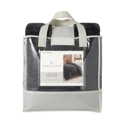ROOM & RETREAT RR DARK GREY WINDOWPANE COMFORTER FQ