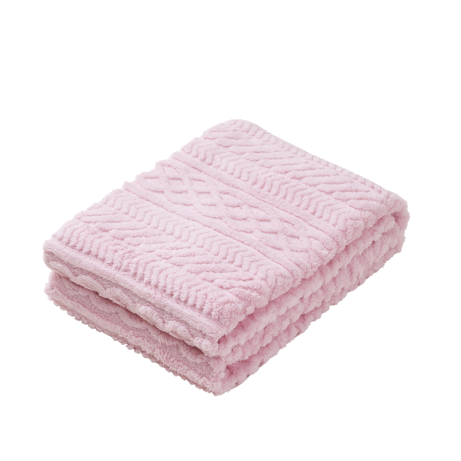 slide 1 of 5, HAVENSTAY HS Cozy Blush Cableknit Throw, 50 in x 70 in