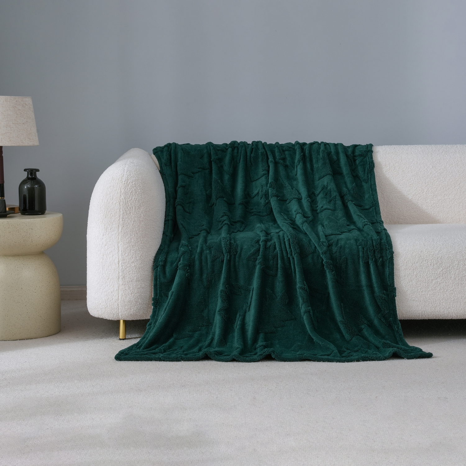 slide 4 of 5, HAVENSTAY HS Cozy Green Tree Throw, 50 in x 70 in