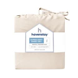 Havenstay Washed Sheets, Full, Cream