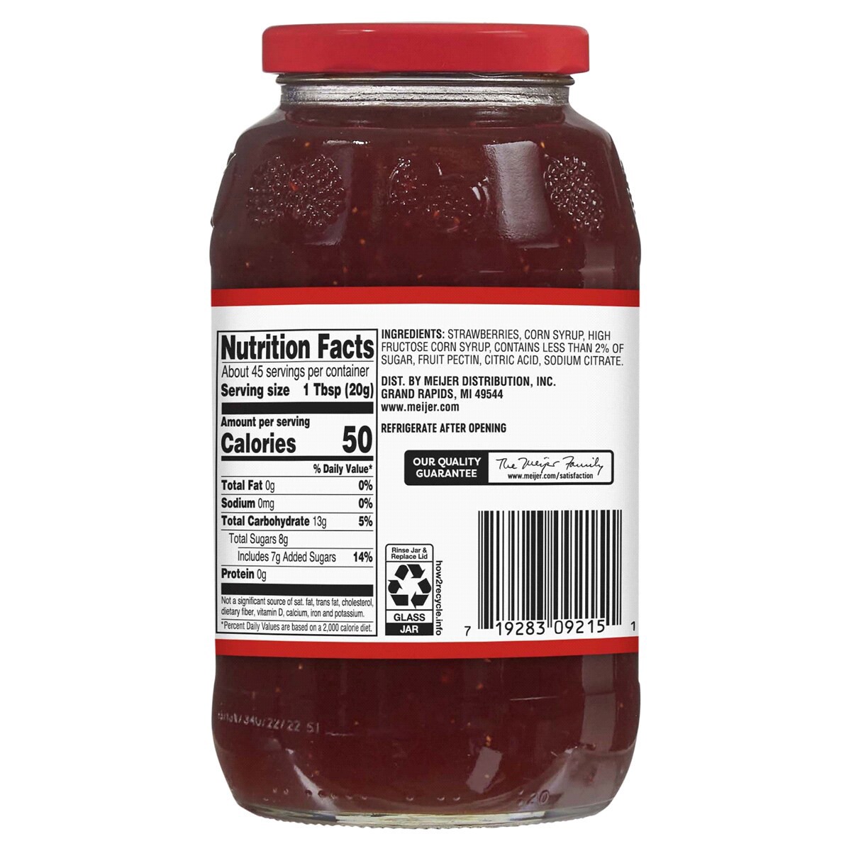 slide 2 of 2, Meijer Strawberry Jam, 32 oz