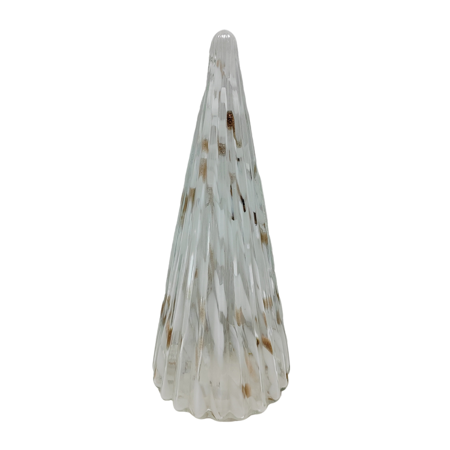 slide 1 of 2, December Home Light Up Glass Cone Tree, 12 in