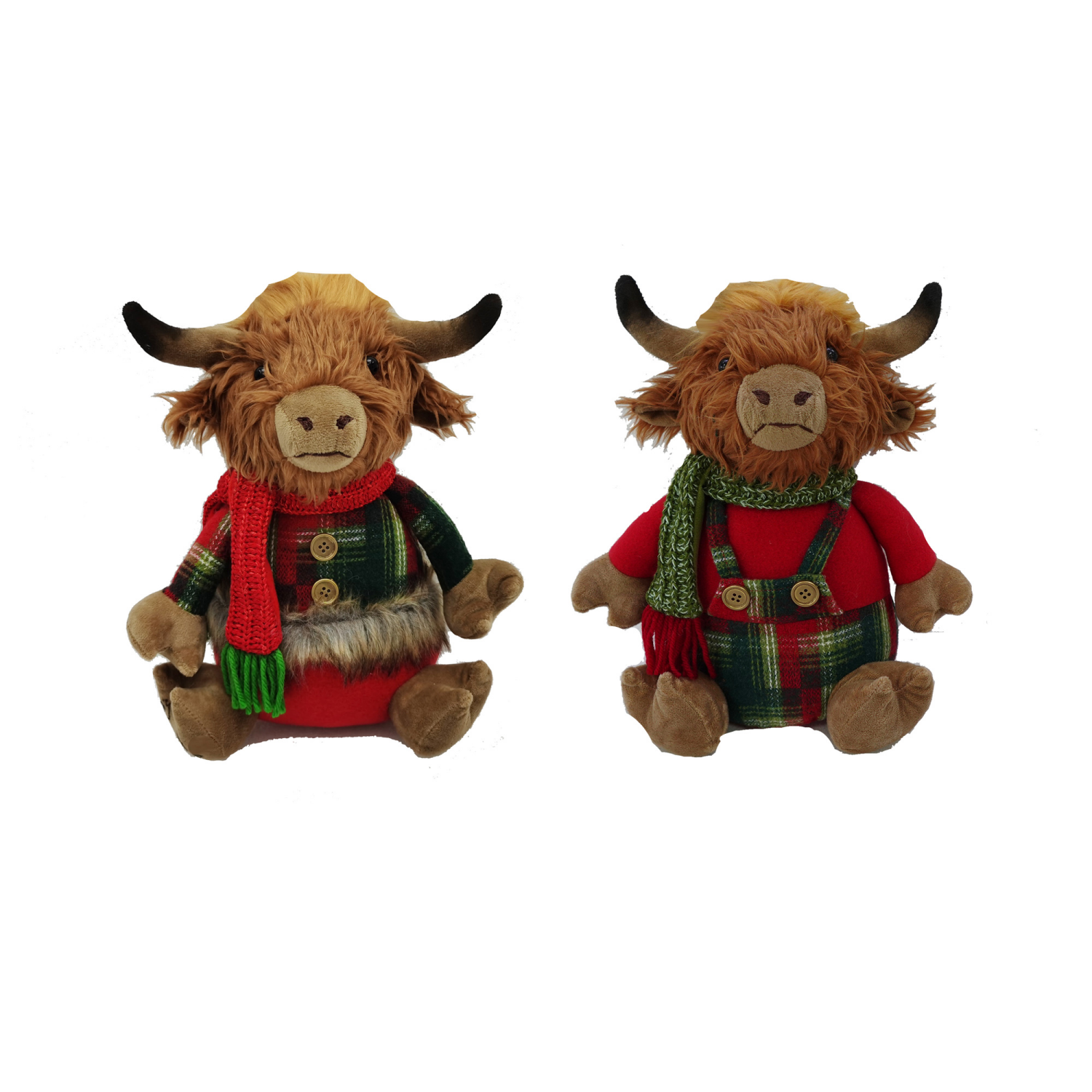 slide 1 of 2, December Home Sitting Red Cow, Assorted Patterns, 11.75 in