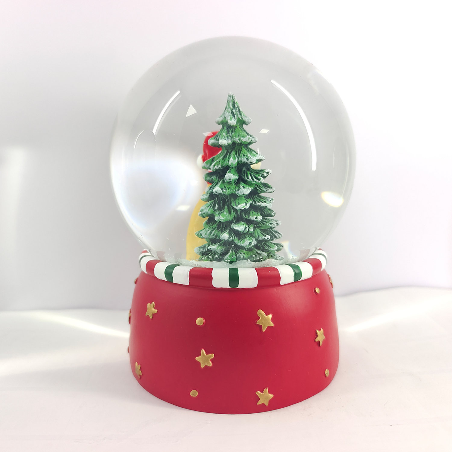 slide 3 of 4, December Home dog and Xmas tree snowglobe with music, 120mm, 120 mm