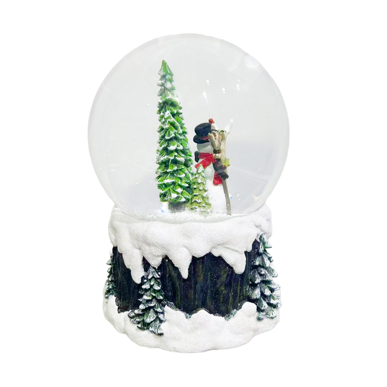 slide 3 of 4, December Home snowman reindeer snow globe with music, 120mm, 120 mm