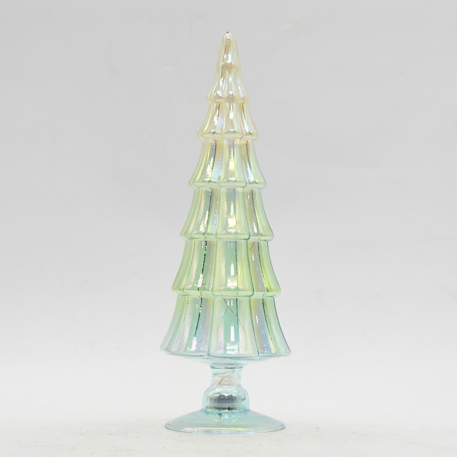 slide 3 of 4, December Home glass light up tree 12in, 12 in