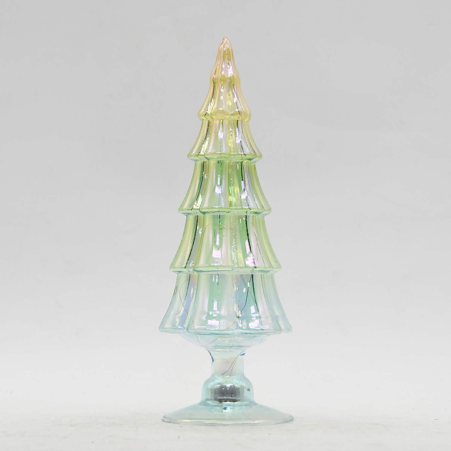 slide 4 of 4, December Home glass light up tree 12in, 12 in